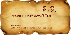 Preckl Dezideráta névjegykártya